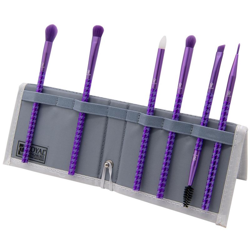 MODA Brush Keep It Classy Metallic Purple 7pc Eye Flip Makeup Brush Set., 1 of 13