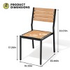Crestlive Products Outdoor Stackable Armless Dining Chair Set of 2 Aluminum Frame - 3 of 4
