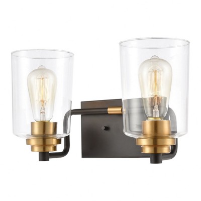 Elk Home Robins 2 - Light Vanity in  Matte Black/Brushed Brass
