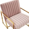 LeisureMod Velvet Accent Arm Chair with Gold Stainless Steel Legs - Montgomery Series for Living Room, Bedroom, Office - 4 of 4