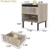 CIPACHO Modern 2-Piece Wooden Nightstand Set with Drawer Open Shelf for Bedroom Living Room Small Spaces - 2 of 4