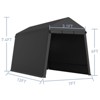 GustoWave 6x8 Ft Outdoor Portable Storage Shelter Shed with Rolled Up Zipper Doors & Vents, Heavy Duty Carport, Waterproof and Uv Resistant - 3 of 4