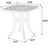 Sapphtopaz Outdoor Patio Furniture Bistro Set Patio Aluminum Hollow Design Bar Lounge Table and Chairs Set for Small Garden, Outdoor, Terrace - 4 of 4
