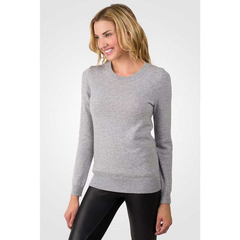 JENNIE LIU Women's 100% Pure Cashmere Long Sleeve Crew Neck Pullover Sweater, 3 of 9