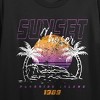 Island Sunset Crew Neck Short Sleeve Women's Black Crop Top - image 2 of 2