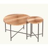 NicBex Natural 2-Piece Round Coffee Table & End Table Set,Distressed Wood Design & Black Metal Legs,Center Table for Living Room - 4 of 4