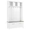 76.60"Versatile 4-in-1 Hall Tree with 6 Golden Hooks, Brown Wood Grain Bench with Multiple Storage Space, White - 4 of 4