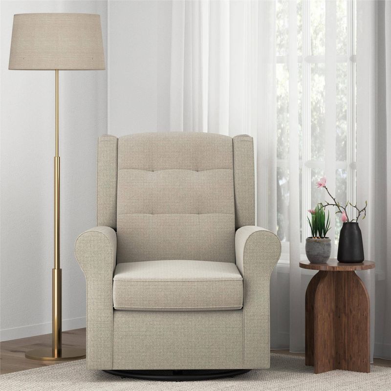 Baby Relax Eden Nursery Tufted Wingback Gliding Chair, 4 of 17
