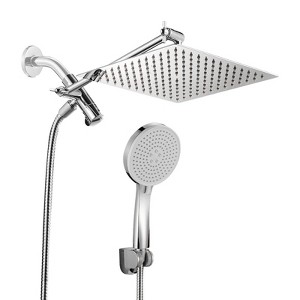 Cobbe Adjustable 10" High Pressure Dual Shower Head with 5-Spray Handheld Shower - 1 of 4