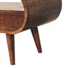 35" Solid Mango Wood California Circular TV Stand with 2 Drawers, Open Slot, and Nordic Legs for Living Room and Bedroom - 2 of 4