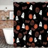 Paaaawaters 1PCS Halloween Cartoon Pumpkin Flower Print Shower Curtains Set, Waterproof Shower Curtain With Hooks - 4 of 4