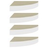 vidaXL Wall Corner Shelves 4 pcs Oak and White 13.7"x13.7"x1.4" MDF - 2 of 4