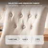 COLAMY Wingback Upholstered Dining Chairs Set of 2, Fabric Side Dining Room Chairs for Home, Beige - 3 of 4