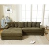111'' Corduroy Oversized L-Shaped Sectional Sofas with Left Chaise Daybed, Armrests, 8 Throw Pillows and Easy Assembly - 2 of 4