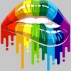 Adult Design By Humans Rainbow Pride Lip Melt By COVI T-Shirt - 2 of 2