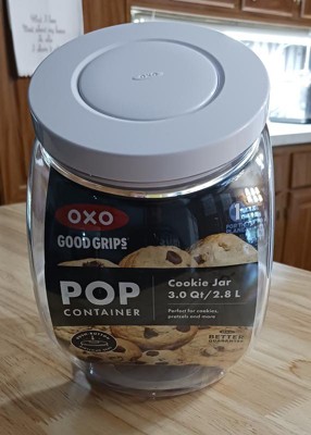 OXO Good Grips 3.0 Qt POP Medium Cookie Jar - Airtight Food Storage - for  Snacks and More, White and Clear