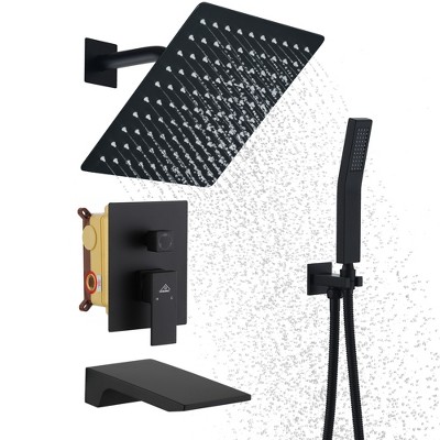 Large Nickel Multi-Head Rain Shower System with Handheld