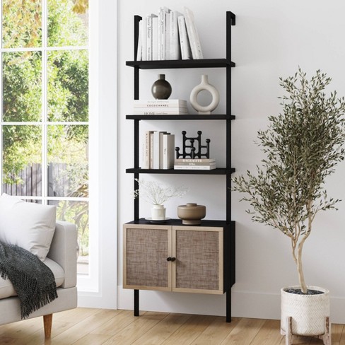 Nathan James Theo 6-Shelf Tall Bookcase Wall Mount Bookshelf