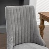 Kumasinova Upholstered Dining Chairs Set of 2– High Back Kitchen Chairs with Rayon Cloth Flocking & Wood Curved Legs, Comfortable Dining Room Chairs - 3 of 4