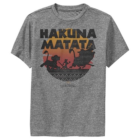 Boy's Lion King Hakuna Matata Sunset Circle Performance Tee - Charcoal ...