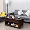 Tangkula Lift Top Coffee Table with Lower Shelf and Hidden Storage Indoor Furniture Brown - 3 of 4