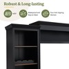 Farmhouse 4-Piece Entertainment Wall Unit with Bookshelf for TVs Up to 70, Large Mid-Century Media Console with Wine Rack and Adjustable Shelves - 2 of 4