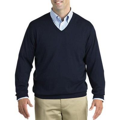 Navy Oak Hill by DXL Big and Tall Colorblock 1/4-Zip Sweater