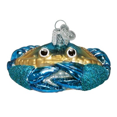 Old World Christmas Glass Blown Ornament For Christmas Tree, Blue Crab