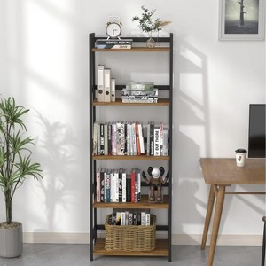 NicBex 5-Tiers Bookshelf,Bamboo Bookcase Storage Organizer Display Shelving Unit for Home Office,Living Room,Kitchen,Bathroom - 1 of 4