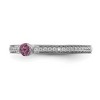 Black Bow Jewelry 14k White Gold, Pink Tourmaline & 1/8 Ctw Diamond Stackable Ring - 3 of 4