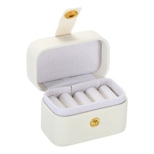 Unique Bargains 4 Slots PU Leather Velvet Cloth Travel Jewelry Holder - 1 of 4