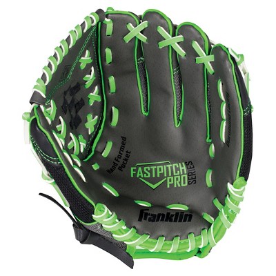 Franklin Sports PVC Windmill Series Left Handed Thrower Softball Glove - Gray/Lime Mesh (11.0")