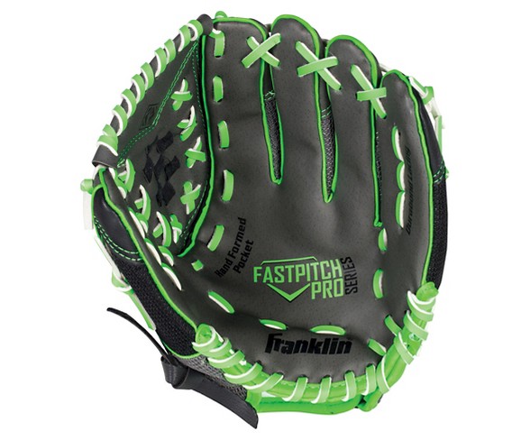 Franklin Sports PVC Windmill Series Left Handed Thrower Softball Glove - Gray/Lime Mesh (12.0")