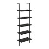 INFURNIC Decorative Bookshelf 5 Tier Etagere Ladder Black Metal Frame Open Storage Display Modern Style, Black, 23.75"*12"*72" - 4 of 4