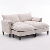 Ridstar Convertible Sofa with Footstool Storage For Living Room, Bedroom & Office-Beige - 2 of 4