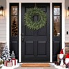 24 inch real cedar wreath front door artificial faux green pine needles indoor outdoor decor natural look durable 200 - 210 characters - 2 of 4