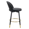 PAGED Modern Swivel PU Leather Bar Stools (Set of 2), Counter Height Stools with Backs & Black Metal Legs for Pub/Dining Room/Office - 3 of 4