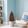 JUJABU 2pcs/Set 2.95FT Red Artificial Boxwood Topiary Trees – Outdoor Porch, Patio Decoration - 4 of 4