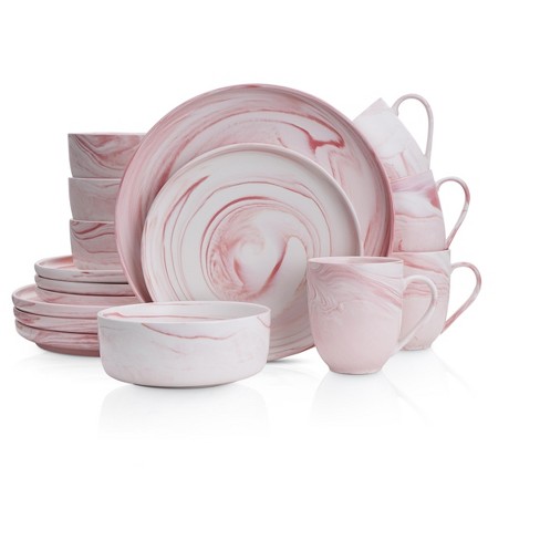 Elama 16-Piece Cara White Porcelain Dinnerware Set (Service for 4