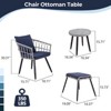 Anybear 5PC Gray-Blue Wicker Rattan Table and Chairs Set with Ottoman Patio Bistro Set - 3 of 4