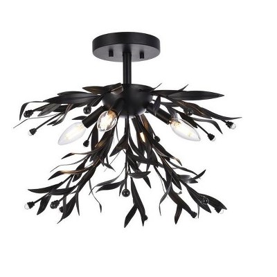 Elegant Lighting Priscilla 18.5 inch flush mount in black