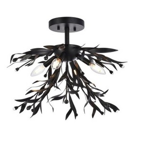 Elegant Lighting Priscilla 18.5 inch flush mount in black - 1 of 4