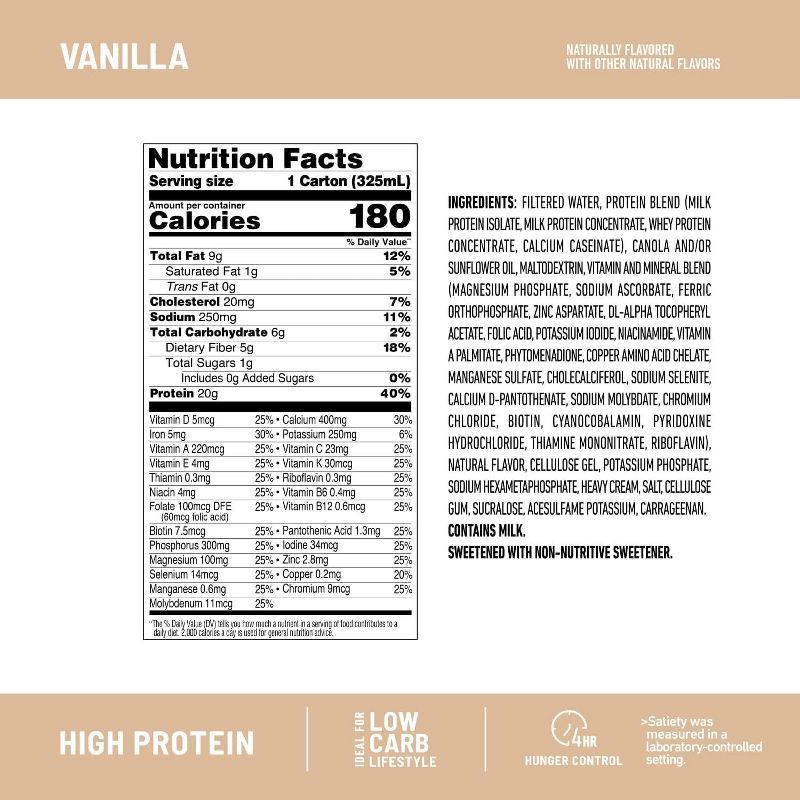 SlimFast High Protein Meal Replacement Shake - Vanilla Cream - 11 fl oz/8pk, 6 of 7