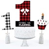 Big Dot of Happiness 1st Birthday Lumberjack - Channel The Flannel - Buffalo Plaid First Birthday Party Centerpiece Sticks - Table Toppers - Set of 15 - 3 of 4