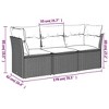 vidaXL 3 Piece Patio Sofa Set with Cushions Brown and Cream Poly Rattan - Without Table - 3 of 4