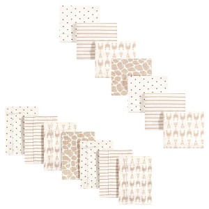 Hudson Baby Unisex Baby Cotton Flannel Burp Cloths and Receiving Blankets, 14-Piece, Neutral Giraffe, One Size - 1 of 2