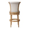 HomeRoots 30" Beige and Natural Fabric and Solid Wood Bar Height Swivel Bar Chair - 4 of 4