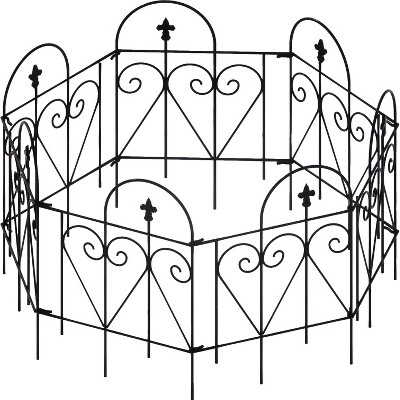 Dolonm 24" Metal Garden Fence - 20.4ft No Dig Dog Barrier, Galvanized Rustproof, Moveable Flower Bed Edging