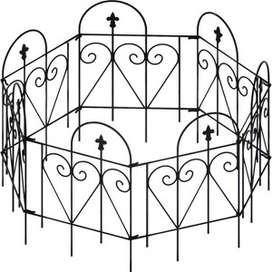 Dolonm 24" Metal Garden Fence - 20.4ft No Dig Dog Barrier, Galvanized Rustproof, Moveable Flower Bed Edging - 1 of 4