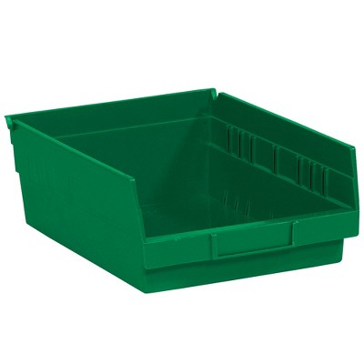 Box Partners Plastic Shelf Bin Boxes 11 5/8" x 8 3/8" x 4" Green 20/Case BINPS104G